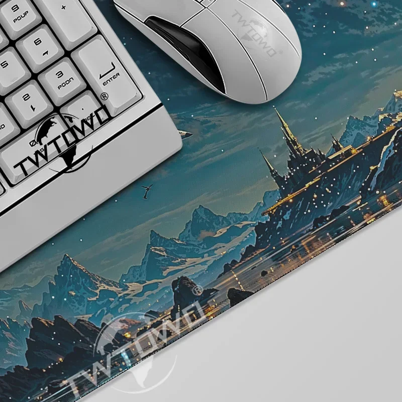 لوحة ماوس للألعاب Fantasy Starry Sky Planet XL لوحة ماوس جديدة XXL Playmat مكتب غير قابل للانزلاق من المطاط الطبيعي