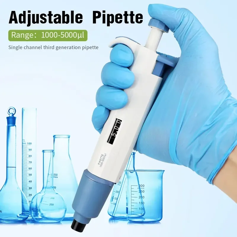 New Arrival Adjustable Pipette 1000-5000ul Laboratory Single Channel Dropper Pipette for Lab High Accurate Digital