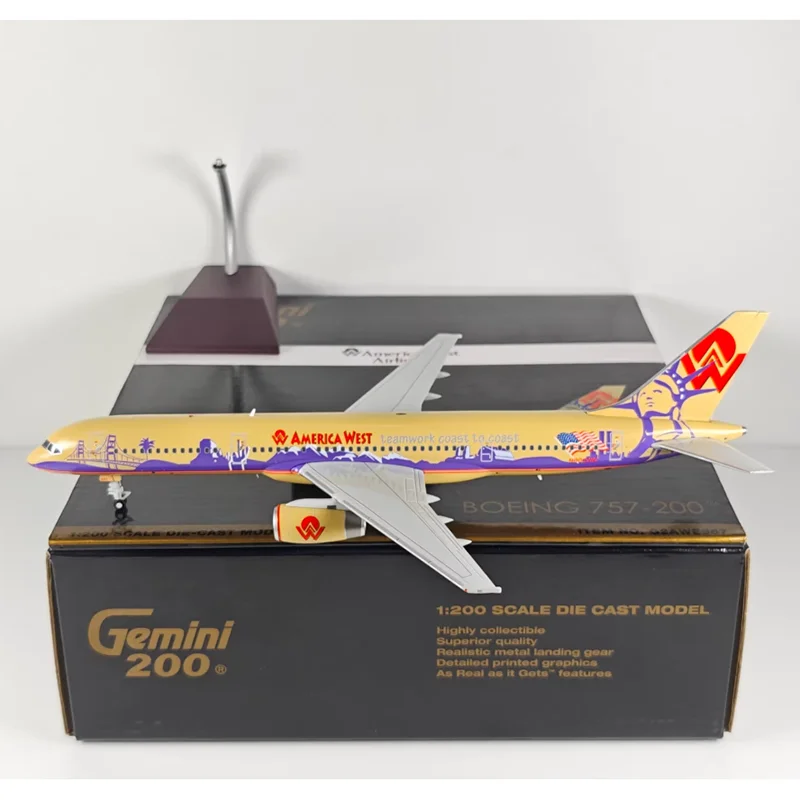 

Модель самолета GeminiJets Western Air B757-200 N902AW, масштаб 1/200, литой сплав, коллекционный декоративный предмет, игрушка