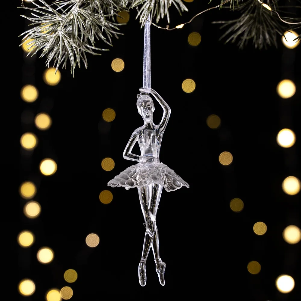 

Transparent Christmas Elk Pendants DIY Carousel Ballet Girl Pendants Exquisite Elegant Xmas Tree Hanging Ornament