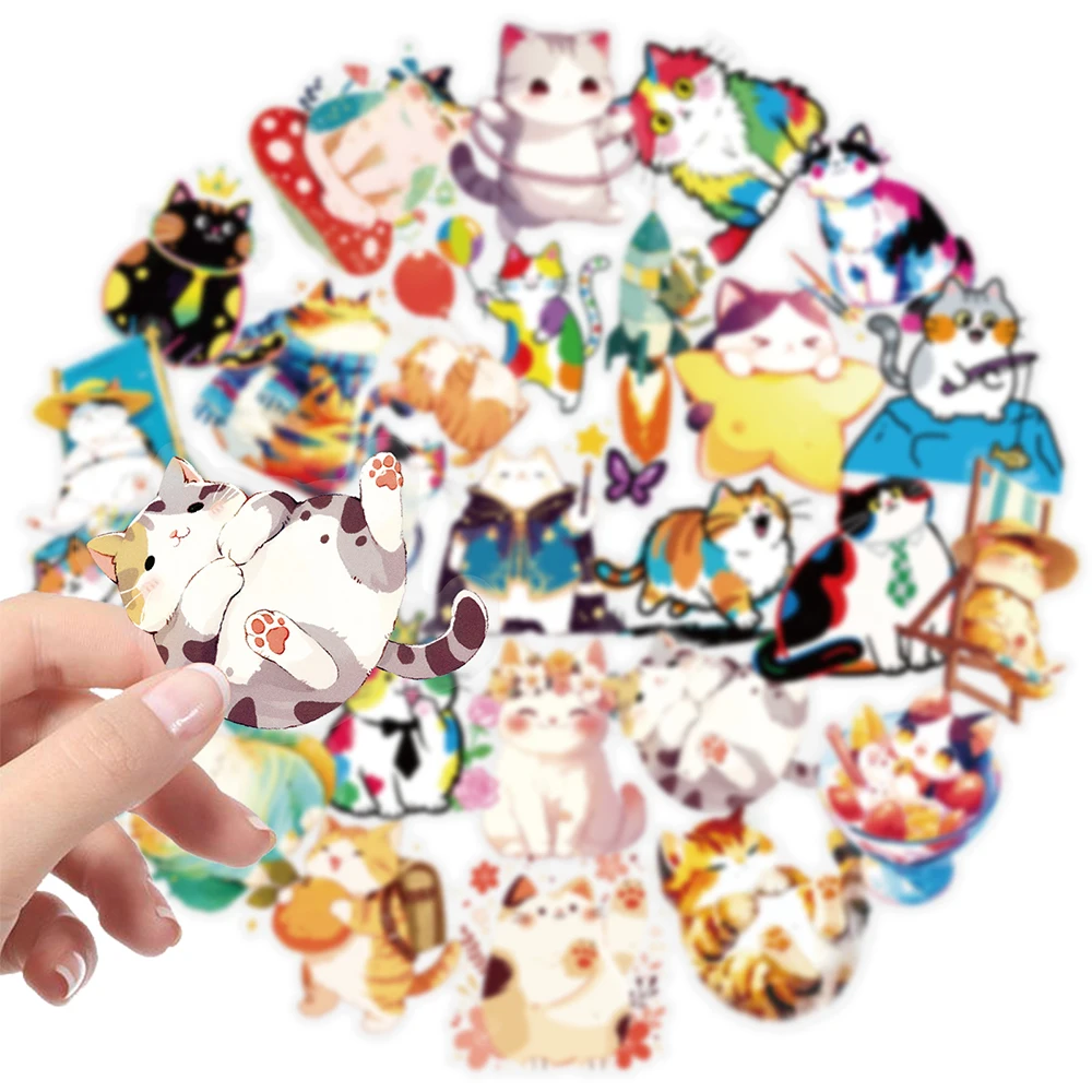 10/30/56pcs Trasparente Colorato Simpatico Gatto Animale Adesivi Giocattoli Del Fumetto Decalcomanie FAI DA TE Cancelleria Del Telefono Del Computer Portatile Divertente adesivo per il Regalo