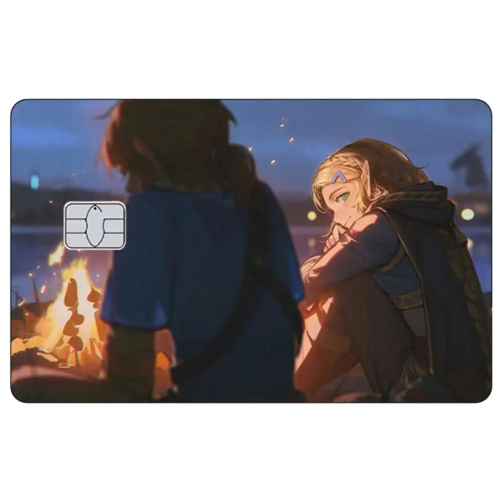 Link Anime Cartoon Game Collect Diy Sticker Decal Card Small Chip Front Side for Credit Bank Card Skin Stickers Metro Card Gift