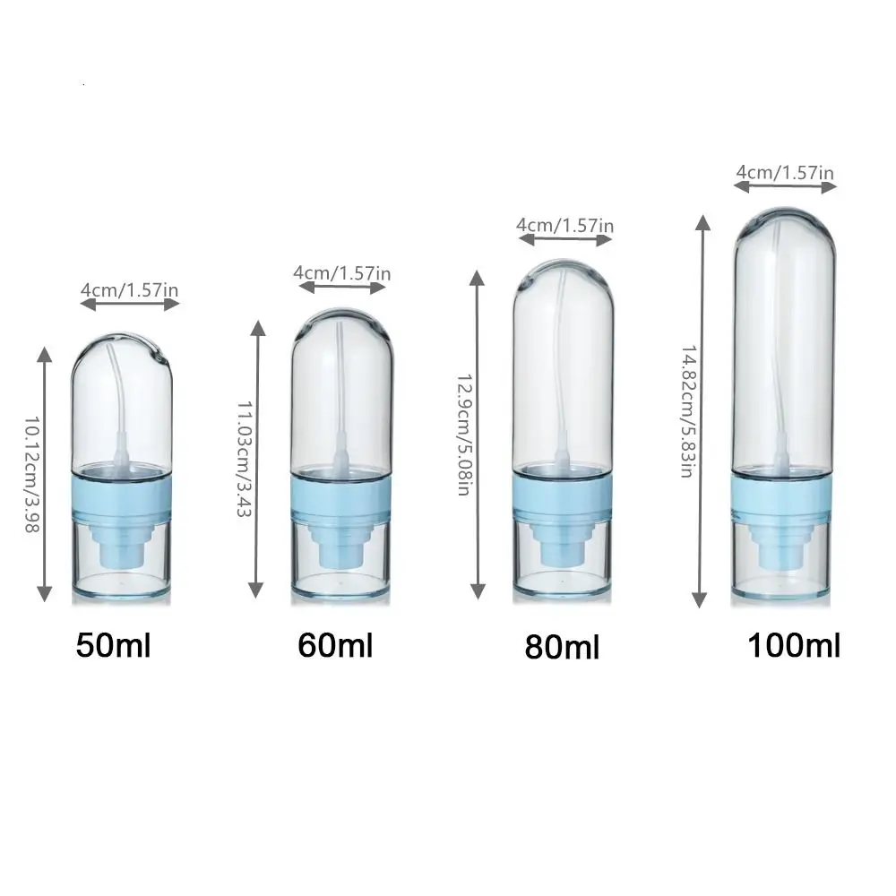 Botella pulverizadora de viaje duradera, contenedor dispensador de plástico de 30/60/80/100ml, botella invertida cosmética de niebla vacía, 1 Uds.