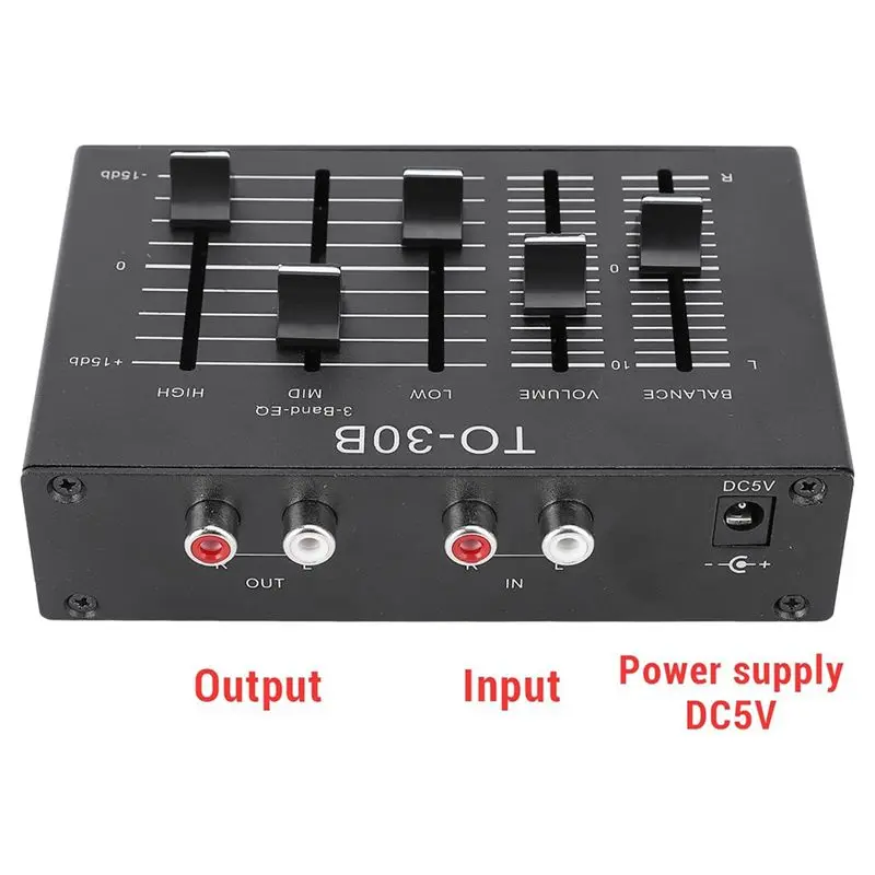 AA90-3 Band EQ Equalizer Low Noise Volume Control High Medium Low 3 Band Sound Channel Forturntables, Sound Cards,Guitars