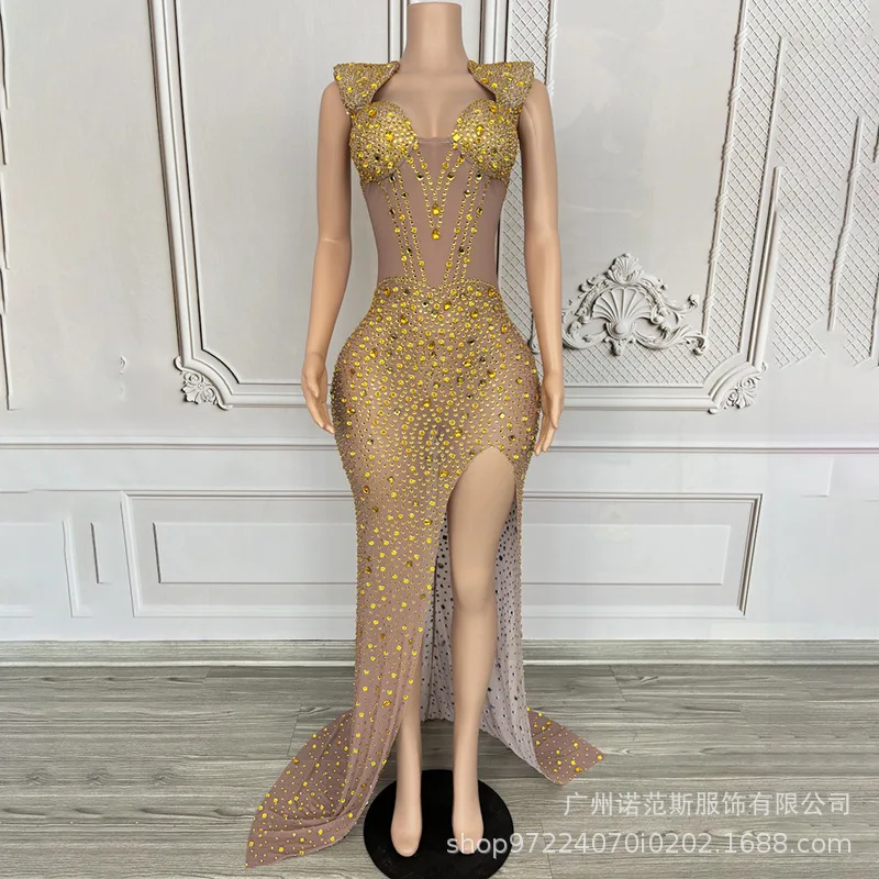 Яркие бриллианты, украшенные сексуальными боковыми разрезами, пышные платья Miss Universe, коктейльные вечерние светские вечерние платья Abendkleid
