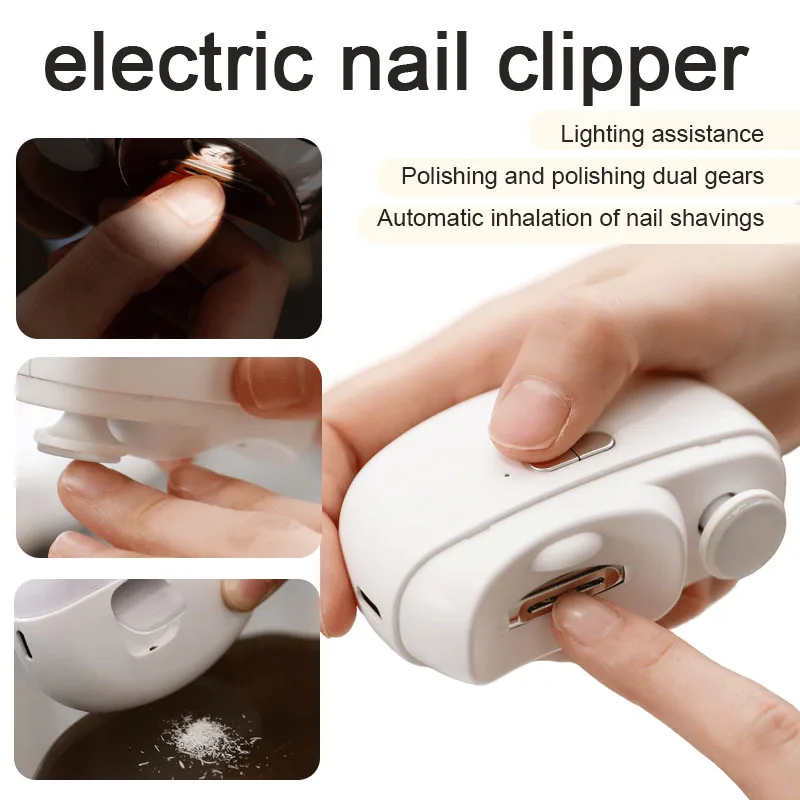 

New Anti Splash Electric Nail Clipper for Home Charging, Safe for Infants and Elderly, Automatic Multi functional Nail Polish