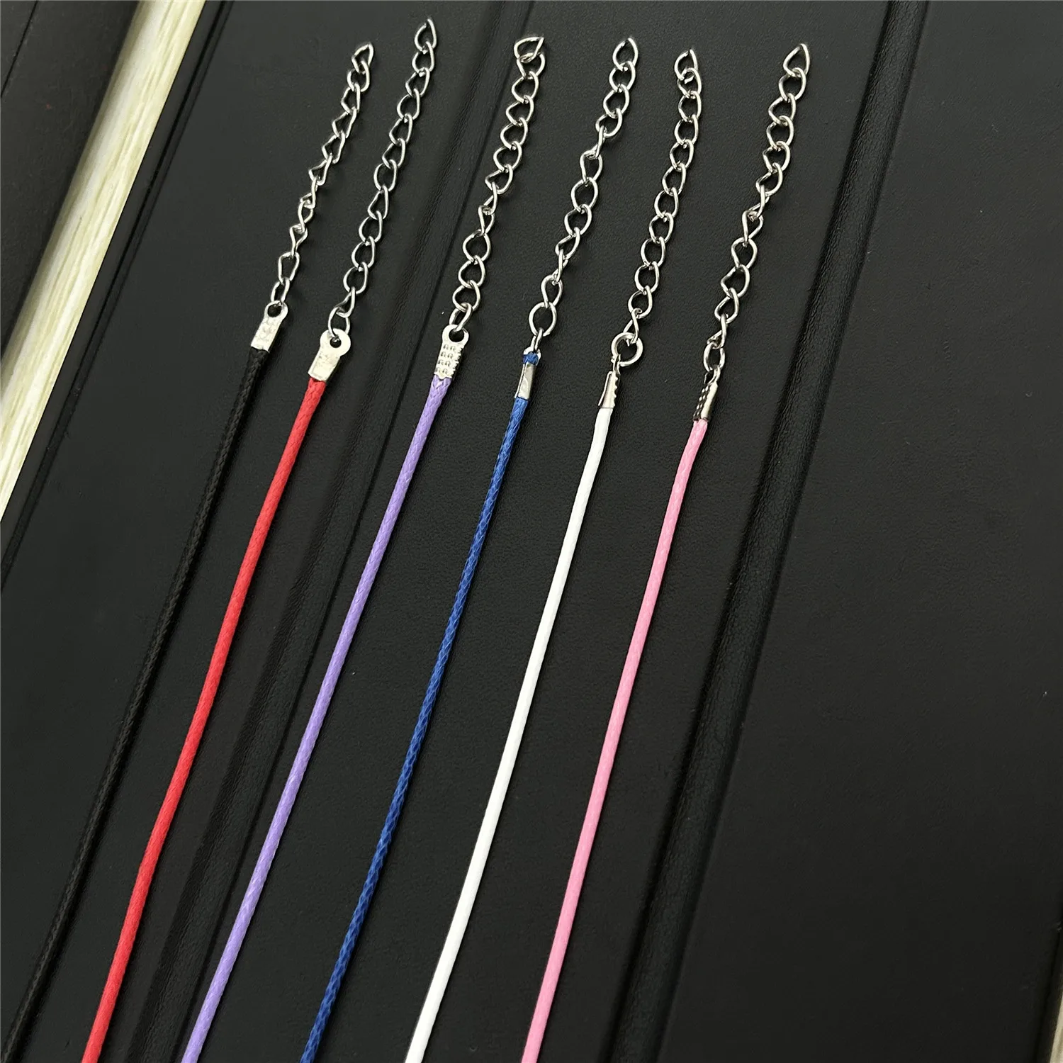 50PCS 50CM Necklace String Black Blue Purple Pink Leather Rope Cords For Necklaces Making Findings DIY Jewelry Accessories