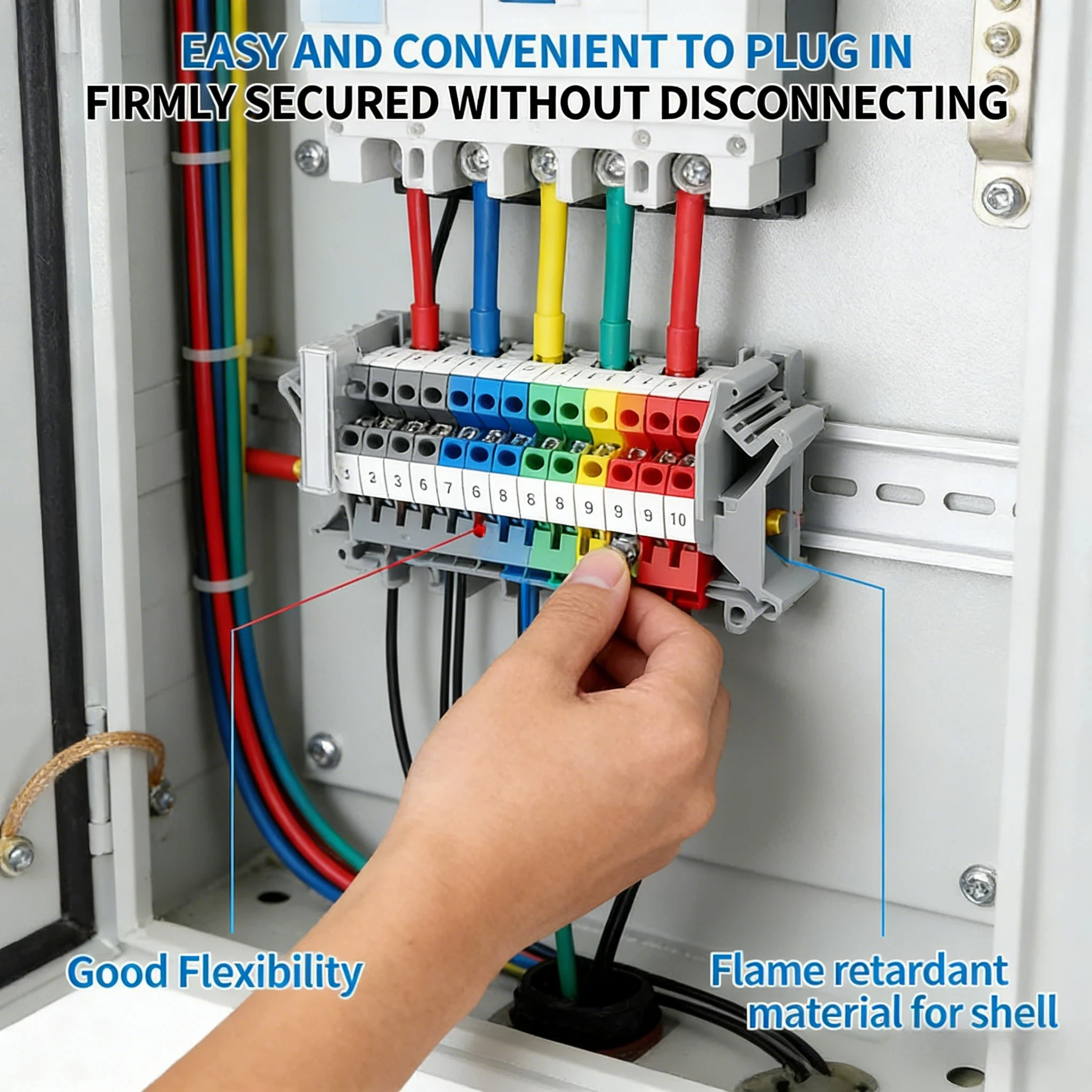 Multi-Color UK2.5 DIN Rail Terminal Block 2.5mm² 32A, Screw Type Wire Connector for Electrical Panel Wiring 20/50/100Pcs