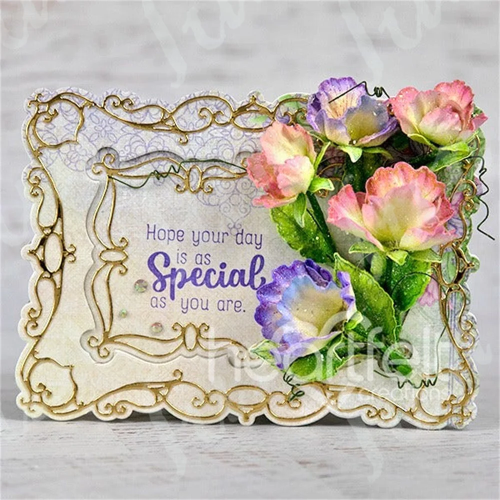 Vining Sweet Pea Clear Stamps and Metal Cutting Dies Sets for Diy Craft Greeting Card Scrapbooking Decoration Template Molds view 6