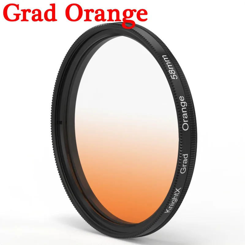 KnightX Grad Blue Orange Red Gray Color lens filter Cross for Canon Nikon Pentax DSLR Camera 52/55/58/62/67/72/77 mm