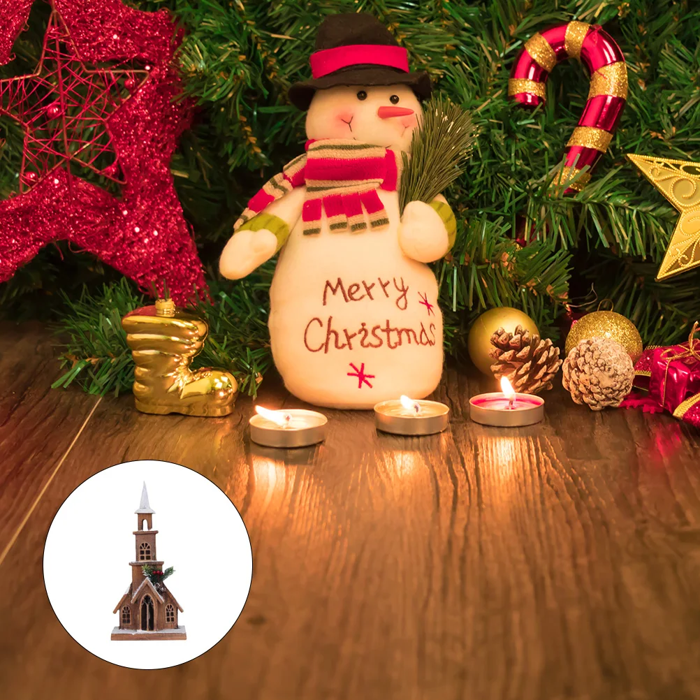 

1pc LED Glowing Snow House Luminous Wood Decor Home Office Party Trendy Room Desktop Adornment Holiday Charm Special Gift Safe