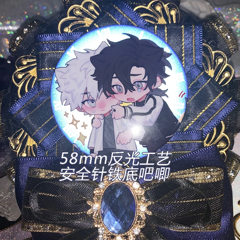 Anime Link Click Shiguang Daili Ren Cheng Xiao Shi Lu Guang Q Version Badge Acrylic Pendant Keychain Stand Model Cosplay