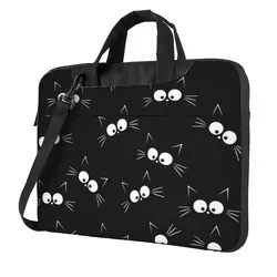 Cute Black Cat Pattern Laptop Bag Protective Case Computer Bag 13 14 15.6 Inch Crossbody Laptop Pouch For Macbook Pro Air