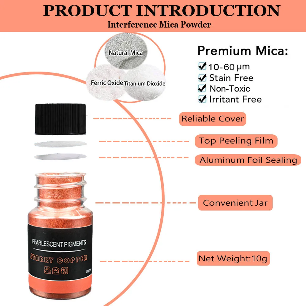Poudre de pigment métallique pour documents en métal, fine poudre de mica véritable, embaupour élection, résine xy, visqueuse, bougie de Regina,