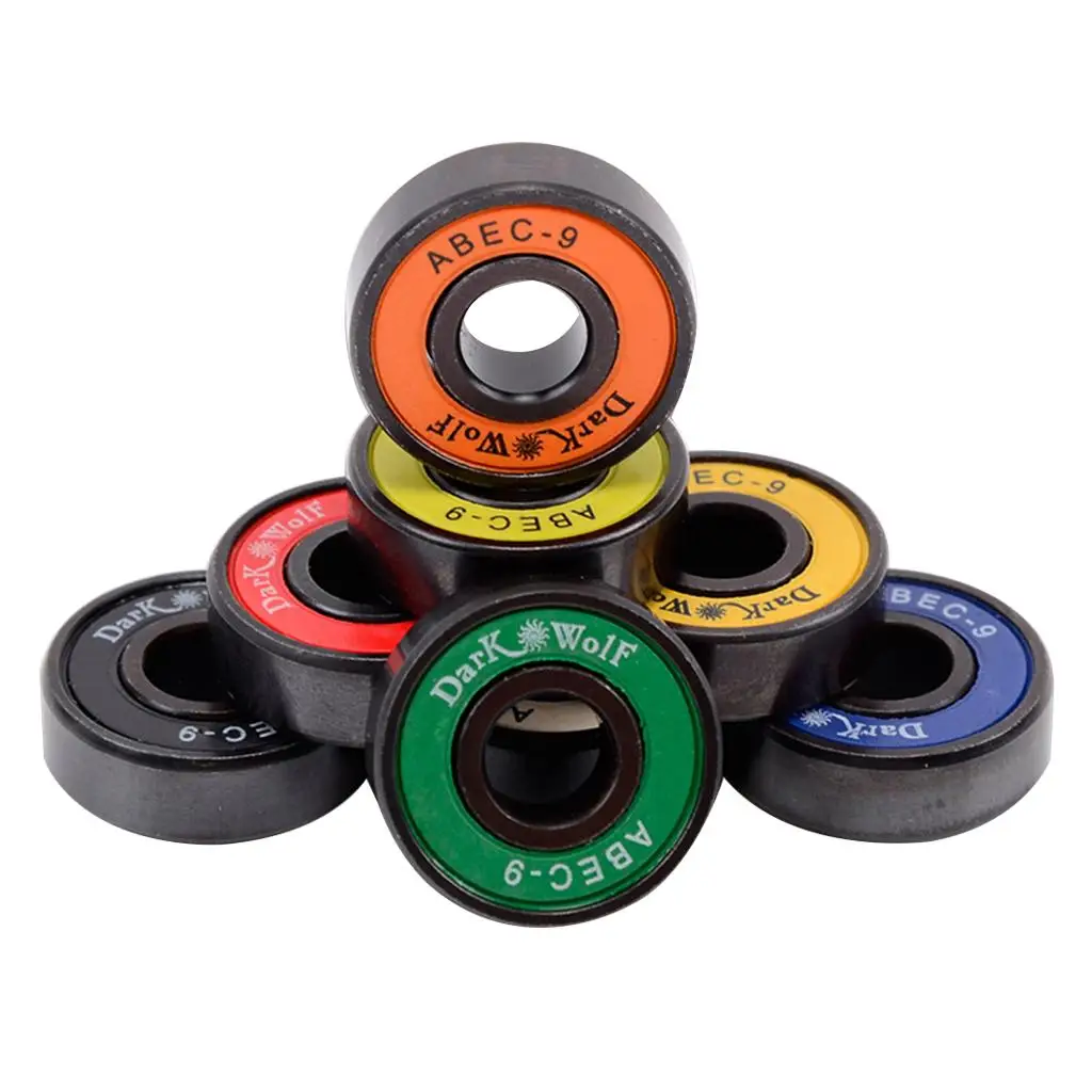 8 Pcs Premium Steel Skateboard Bearings for Super Spin Faster Smoother Ride