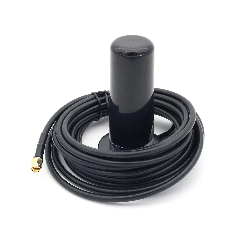 

Outdoor 4G LTE 700-2700MHZ Small steel gun Antenna 5.5CM Strong Magnetic Base Large Sucker with 5Meter SMA-Male Extension Cable