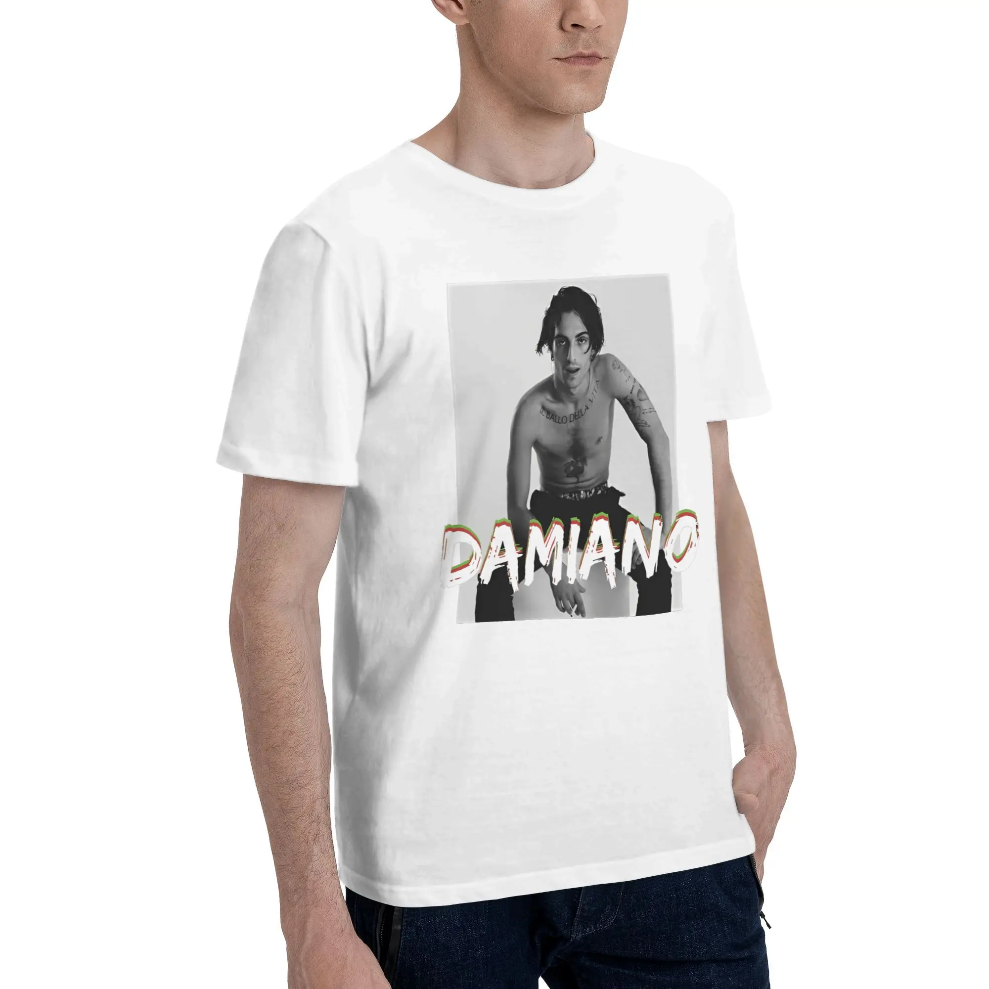 Damiano David T-Shirt Couple Italian Classic 100% Cotton T Shirts Summer O Neck Fashion Tee Shirt Hot Sale Oversize Clothing