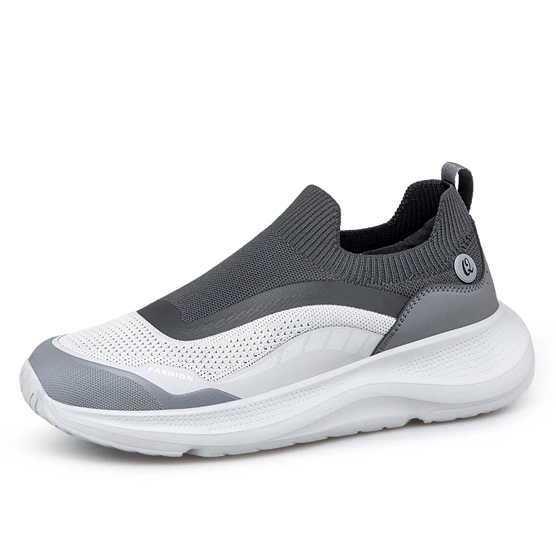 Men's Slip-On Walking Sneakers Breathable Mesh Sports Shoes with Soft Soles Summer Casual Slip-ons High Quality