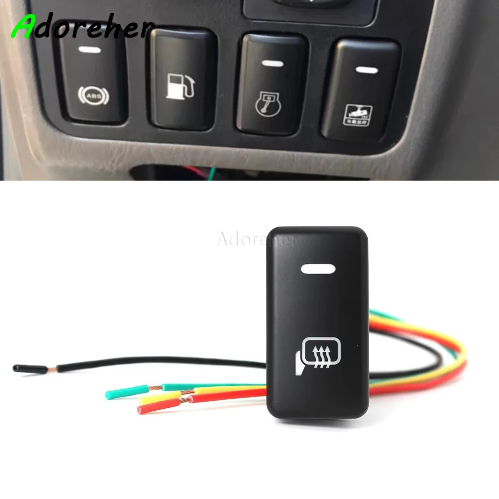 Fit For Toyota Tacoma Land Cruiser Reiz Hilux Prado 120 FJ CRUISE Car Orange LED Light Rearview Mirror Heating Button Switch