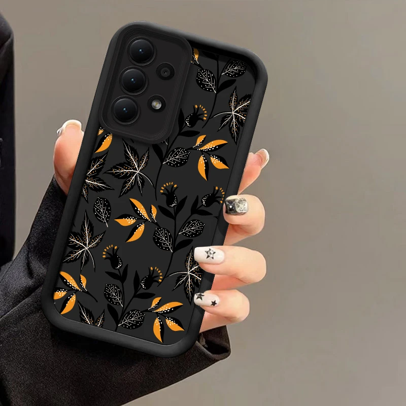 A07 リーフ柄スマホケース Samsung Galaxy A06 5G A05S A04E A04S A22 A12 A51 A71 A50 A30 A05用 耐衝撃 マット ソフトカバー