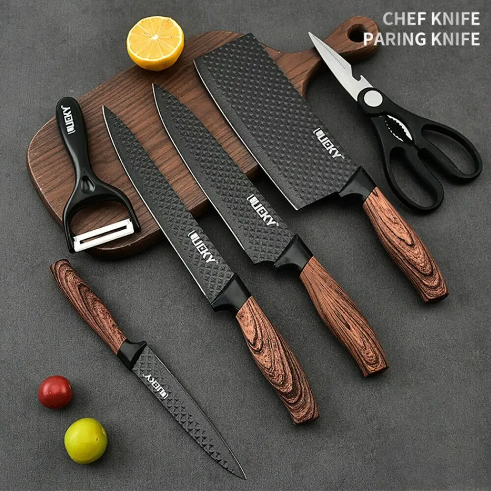 

6Pcs Kitchen Knife High Carbon Steel Fruit Knife Utility Paring Tomato Steak Knives Forged Boning Knife Kitchen Tools Cookware