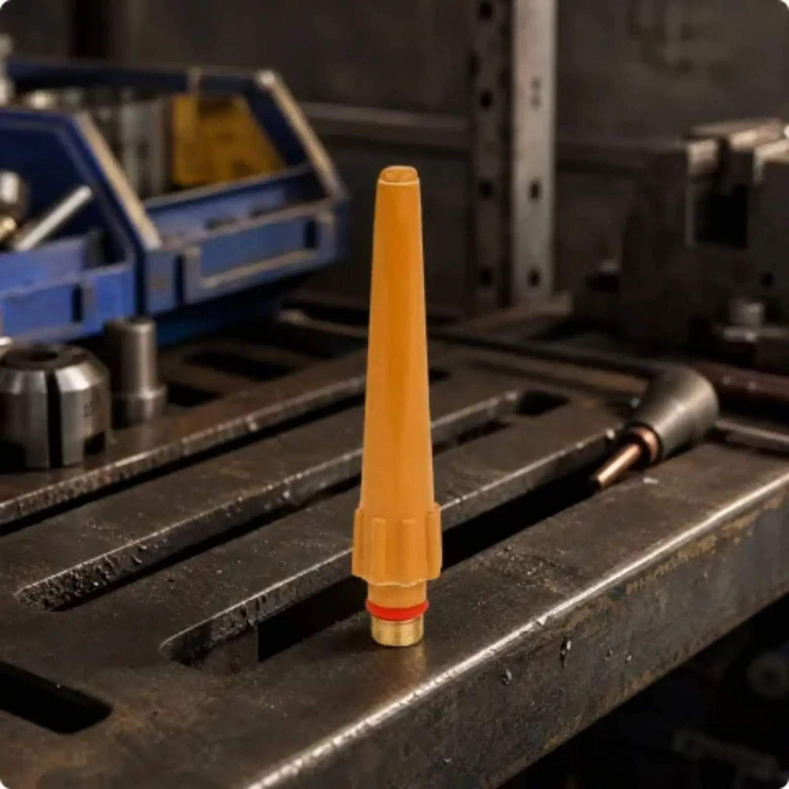 QQ300A TIG Welding Torch Long Tail Cap Orange Body Fluted Grip for Cold Welding Machine Torch Rear Component Replacement