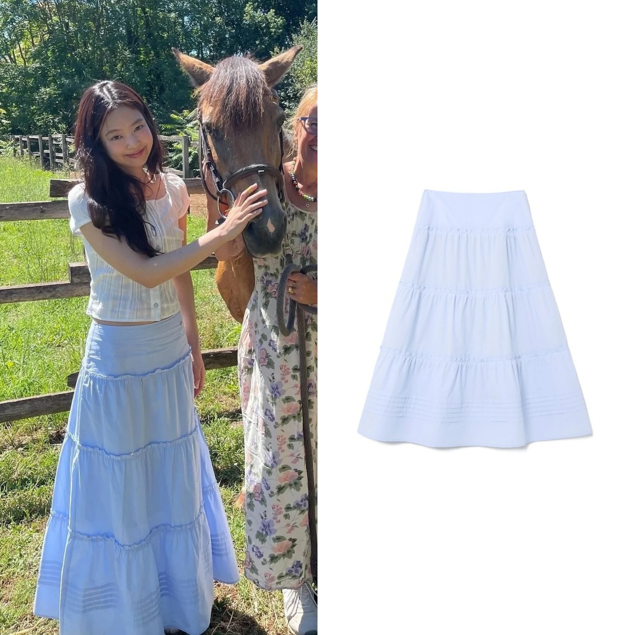 

Ele High Waist Gored Skirt Cake Skirt Puffy Skirt Pleated Midi Skirt Korean Sle Color Other Material Women's Skirt