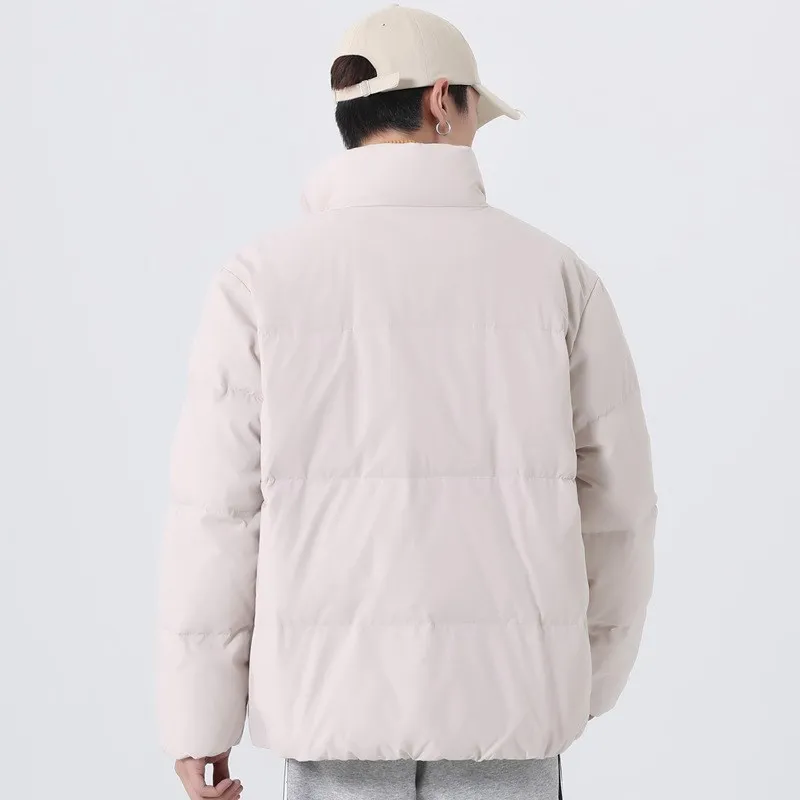 

Мужская утепленная куртка-пуховик с воротником-стойкой, осенне-зимняя, новая модель, теплая, объемная, белая, с наполнителем из 90% пуха