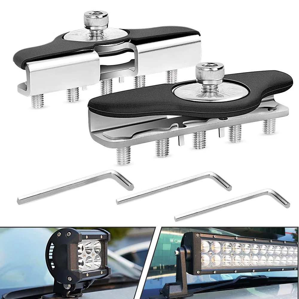 Led Light Bar Mounting Brackets 2pcs Universal Hood Led Work Light led Pods Mount Bracket Clamp Holder for SUV Truck Off Road