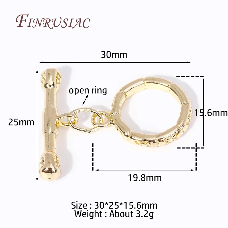 5 Types 18K Gold Plated Brass Round O Toggle Clasps, Dainty Necklace/Bracelet Connect Clasps For DIY Jewelry making Supplies