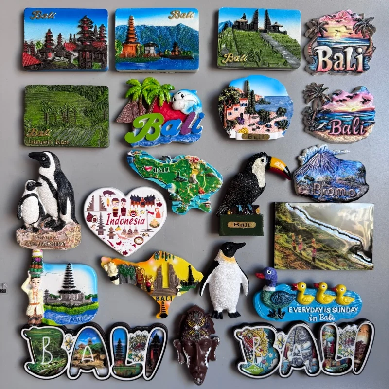 Indonesia Tourist Souvenir Jakarta Bali Fridge Magnets Mount Bromo Java Island Home Decor