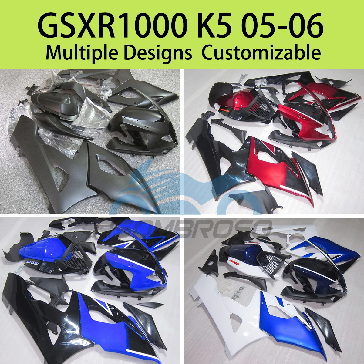 

Бесплатные обтекатели на заказ для SUZUKI GSXR 1000 2005 2006, послепродажное обслуживание мотоцикла, комплект деталей обтекателя из АБС-пластика GSXR1000 05 06