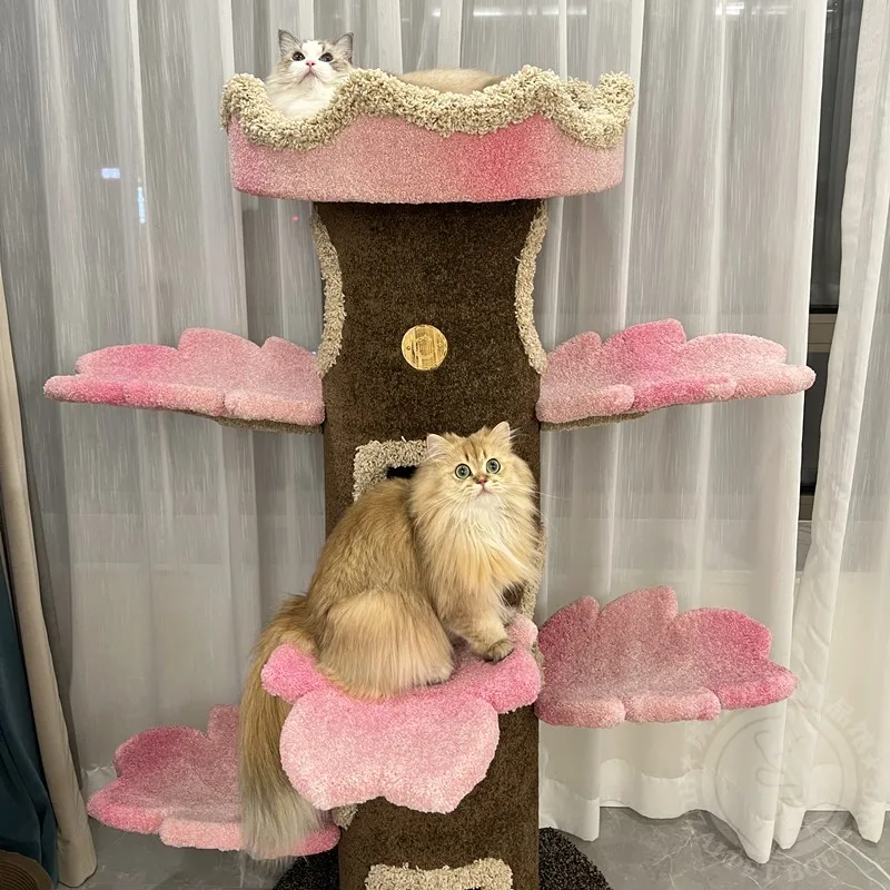 XL Cat Climbing Frame Sunflower Castle Cat House Scratch-Resistant Wear-Resistant