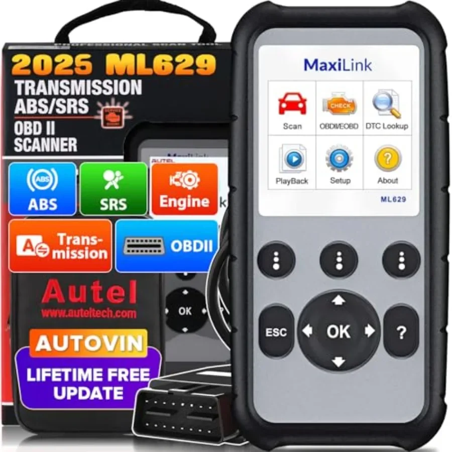 

Новый сканер OBD2 ML629 2025 года для автомобильных профессионалов и любителей DIY: полный считыватель кодов OBDII с передачей двигателя ABS SRS