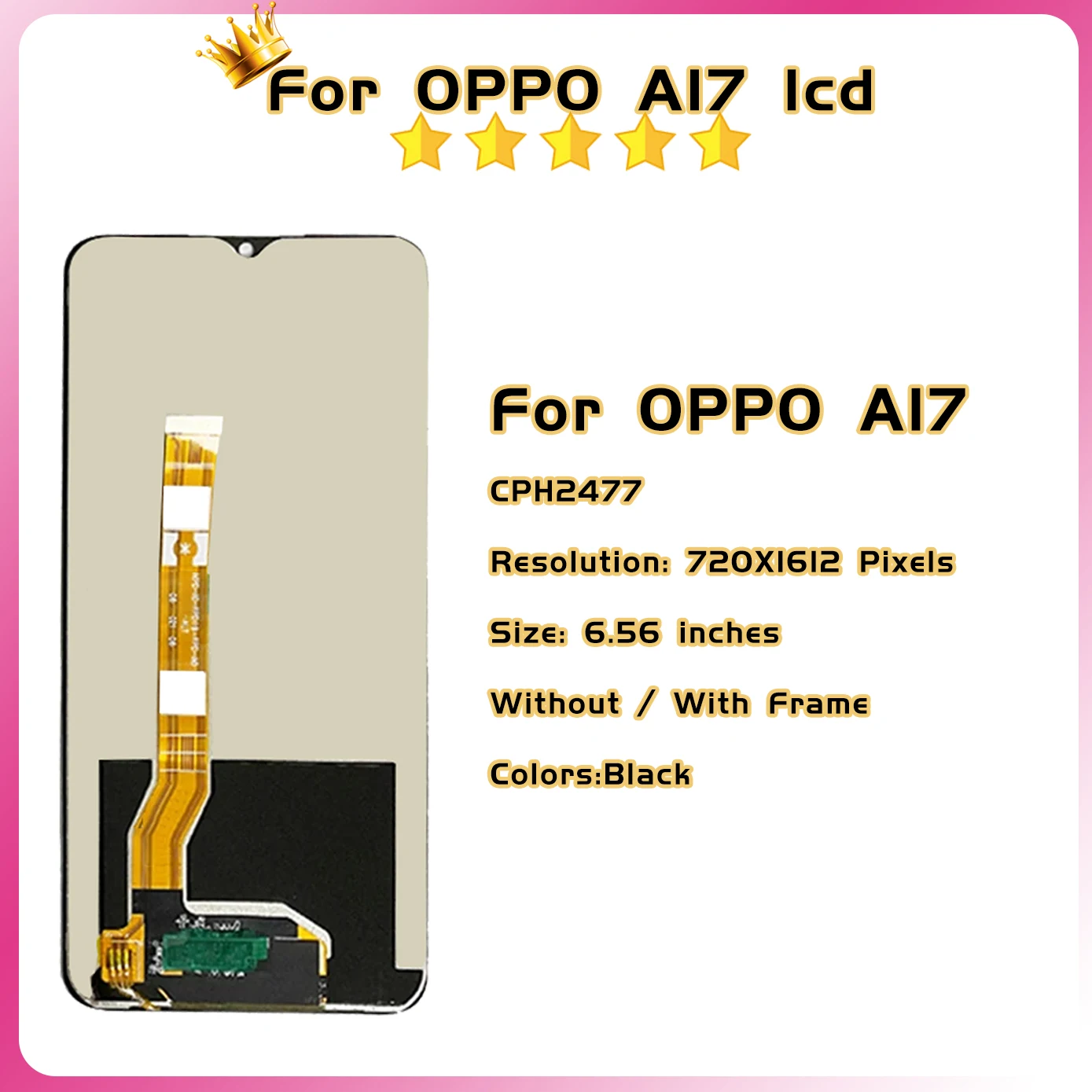 6.5\'\' LCD For Oppo A17K CPH2471 LCD Display Touch Screen For Oppo A17 CPH2477 LCD Didsplay Digitizer Assembly Replacement