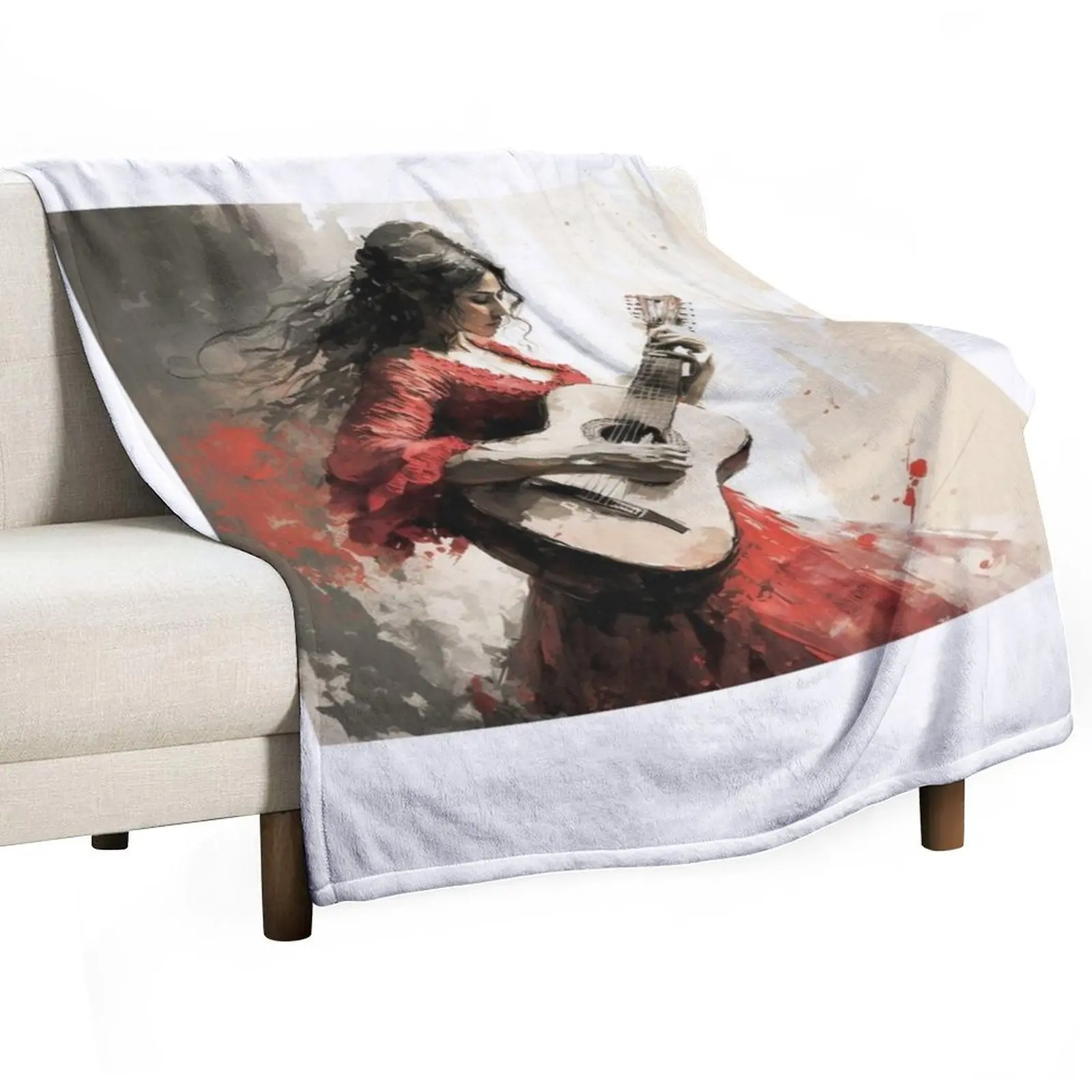 

Flamenco Dance Girl Gitana Modern Flamenco Girl Flamenco Passion Throw Blanket warm for winter Giant Sofa Stuffeds Blankets