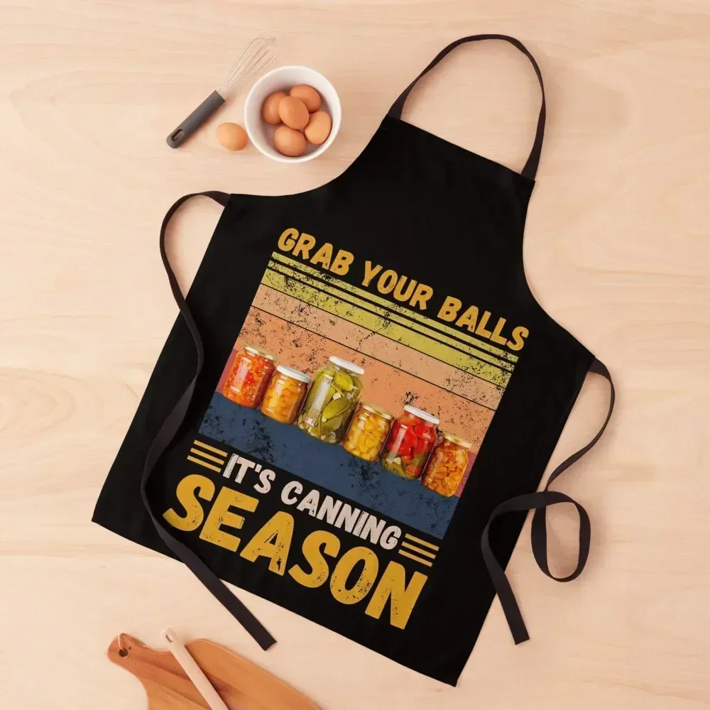 

Grab your balls it's canning season Apron Trim Cloth kitchen gadgets Kitchen Things For Home Barista Apron