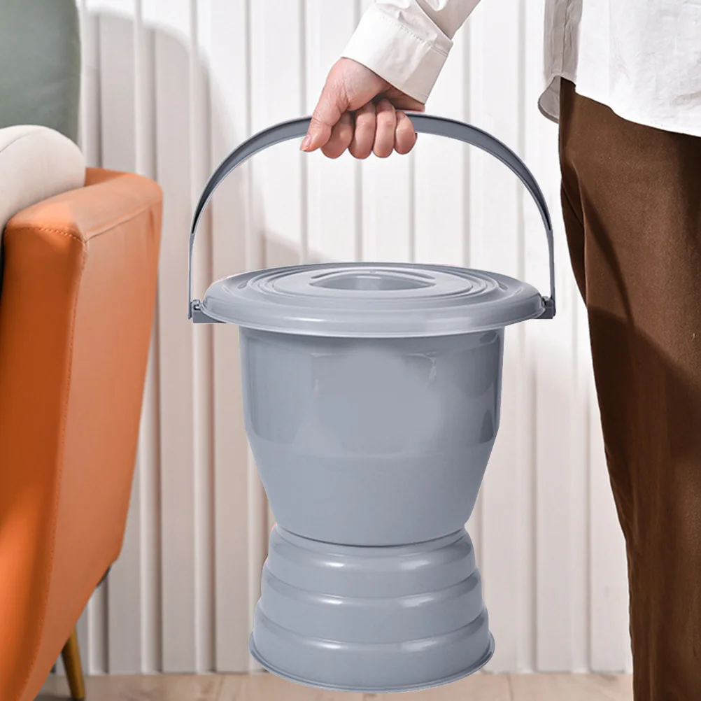 وعاء غرفة بلاستيكي سميك مع غطاء مقبض مبولة متينة للأطفال المسنين والمعاقين للاستخدام المنزلي مقلاة سرير مرحاض ليلية #2