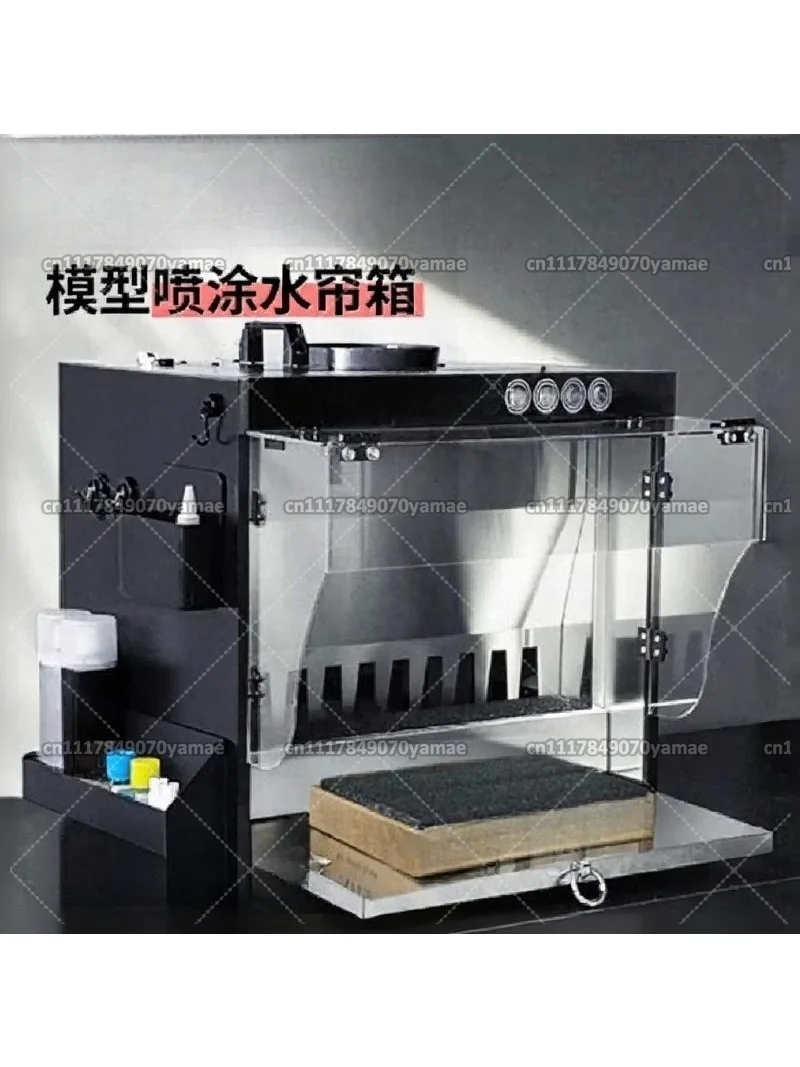 Stainless Steel Water Curtain Spray Booth Negative Pressure Exhaust Workbench Water Curtain Box for Painting