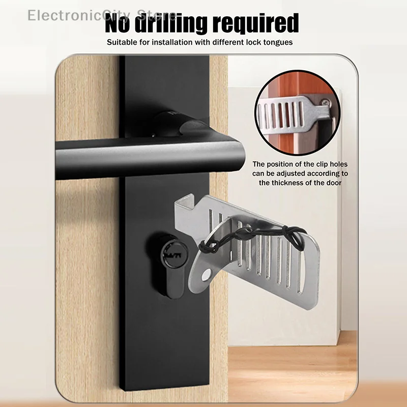 1 قطعة باب السفر المحمولة قفل المنزل السلامة في غرفة فندق شقة النوم الباب سدادة الأمن قفل إضافي للخصوصية الإضافية #1
