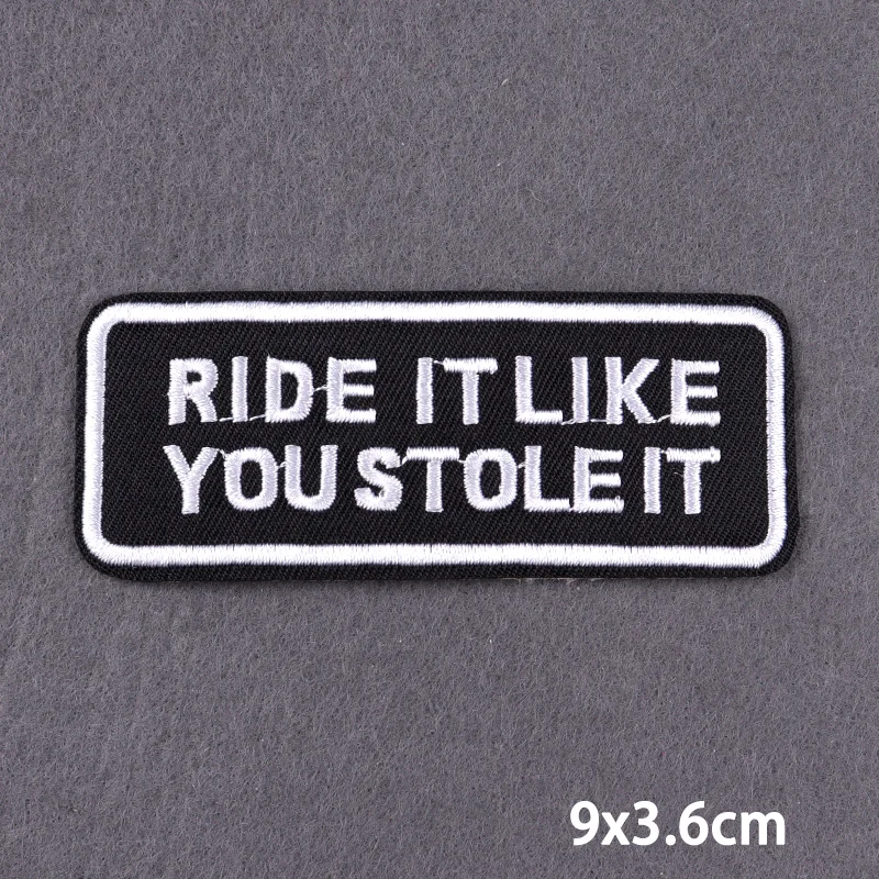 Schwarzer Aufnäher mit Slogan zum Aufbügeln für Kleidung, DIY-Stickerei-Applikation, Bügelbare Aufnäher, DIY-Bügelsticker, Abzeichen – Detail 35