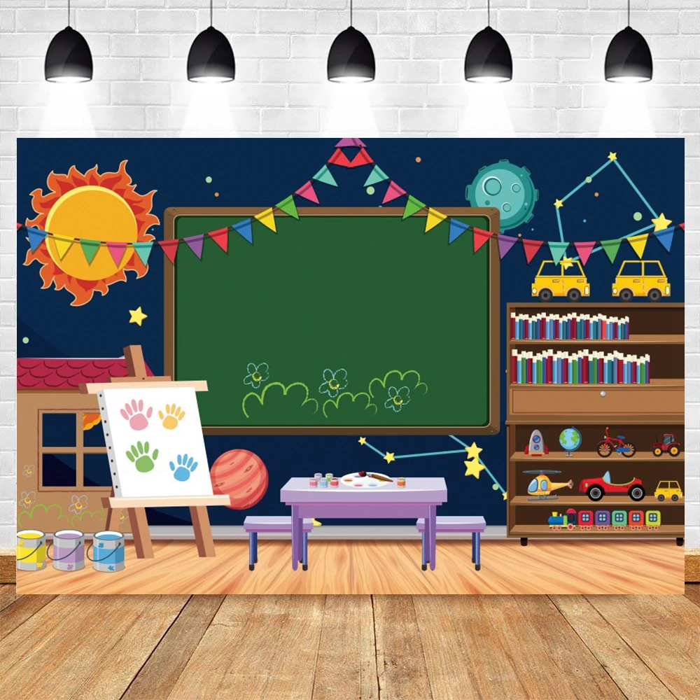 Back To School Background Chalk Blackboard Characters Scene Photo Background Baby Portrait Decoration Photography Photo Studio