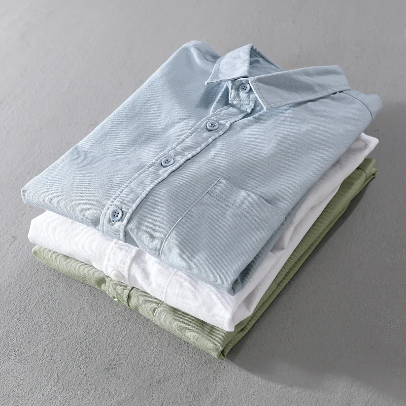 

New Designer Short-sleeved Pure Cotton Brand Shirts For Men Fashion Solid Comfortable Plus Size Tops Clothing Camisa Masculina