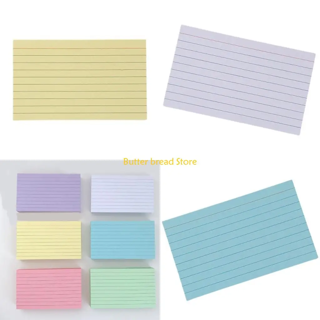 

W89C 50 Sheets Colorful Note Paper 3x5Inch Wide Lined Study Card Note Card Pocket Notecards for Writing Noting Journaling