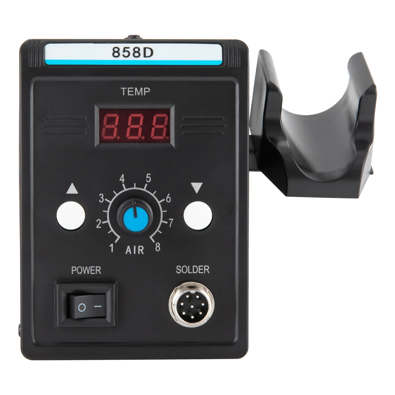 محطة إعادة تشغيل الهواء الساخن 858D لإصلاح الإلكترونيات لحام ديسولديرينغ، محطة لحام SMD 220 فولت مع مسدس هواء ساخن + 3 فوهات #6