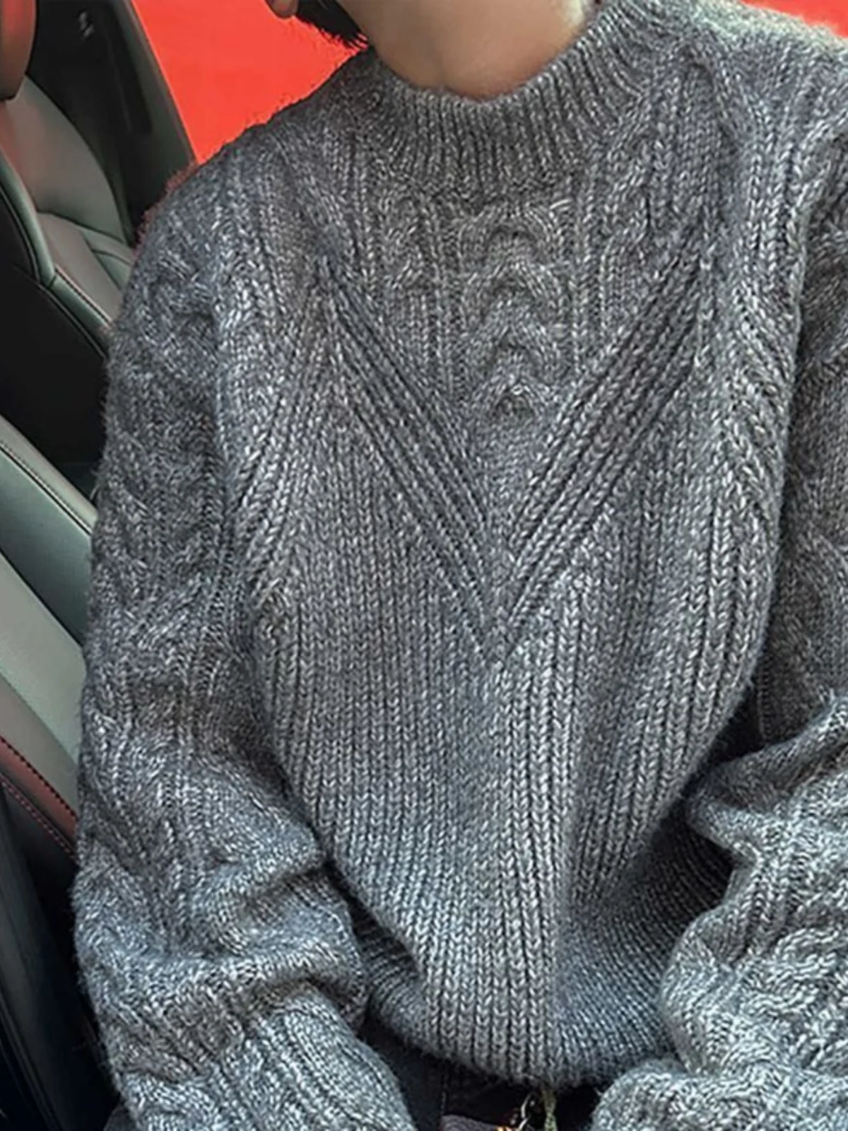 

High-End Retro Heavyweight Men's Long Sve Knitted Sweater Couple's Crew Ne Cable Knit Faionable Loose Fit Summer Sun P...