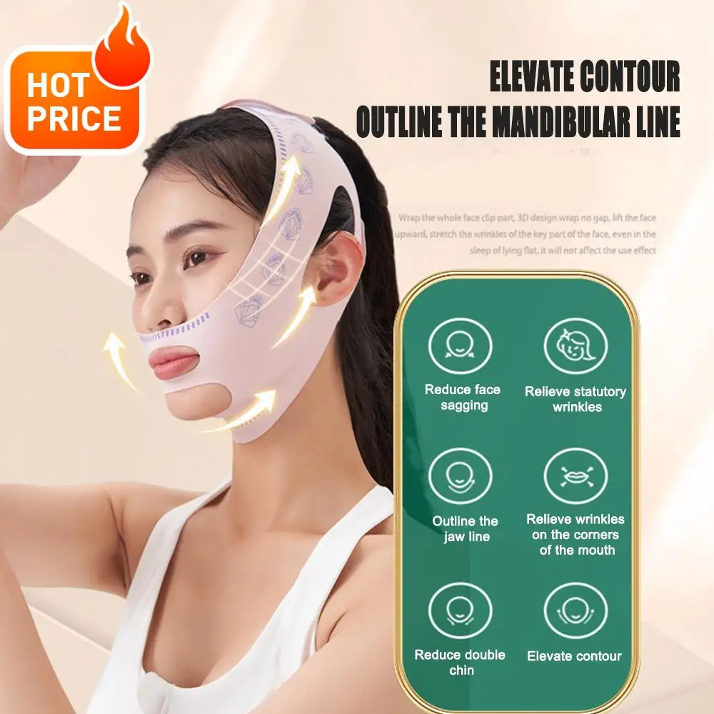 

Hot sale Lift Up Face Thin Mask Reduce Double Chin Face Thin Shaping Bandage Anti Wrinkle Face Bandage Sleep Mask