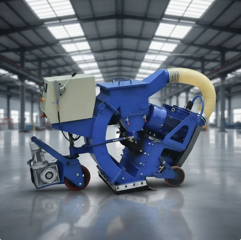 CHUANDU Durable Small Portable Electric PLC-Controlled Engine Motor Concrete Pavement Shot Blasting Machine Burnishing Steel