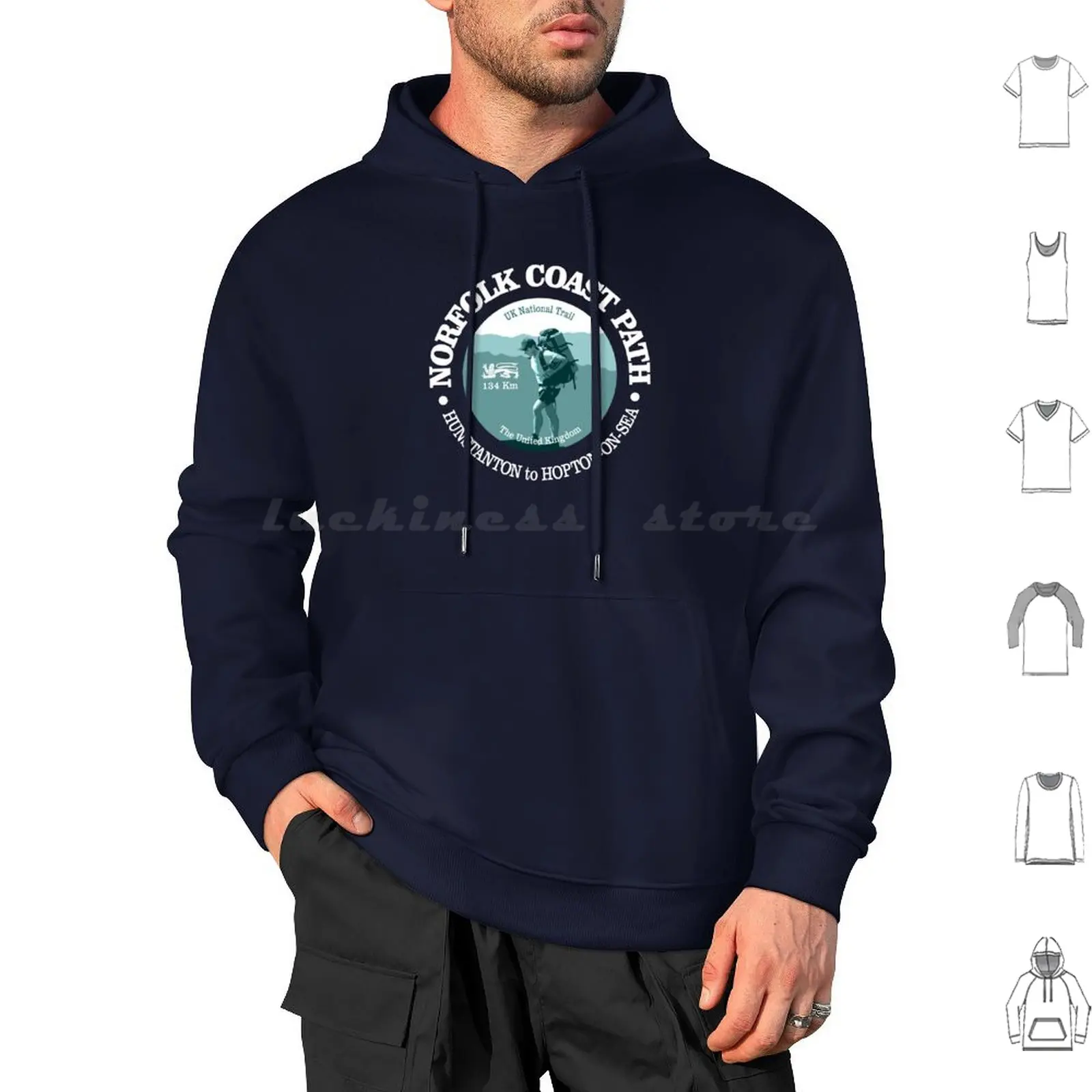 Norfolk Coast Path ( T ) Hoodie cotton Long Sleeve Norfolk Coast Path United Kingdom England Cycling Hiking Trekking