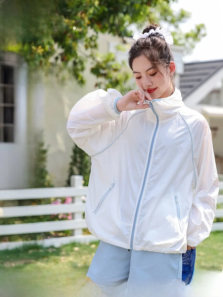 

Lightweight Girls' Summer Sun Protection Clothes Casual Sle Nylon Fabric Coat for Junior High School Students UPF50+